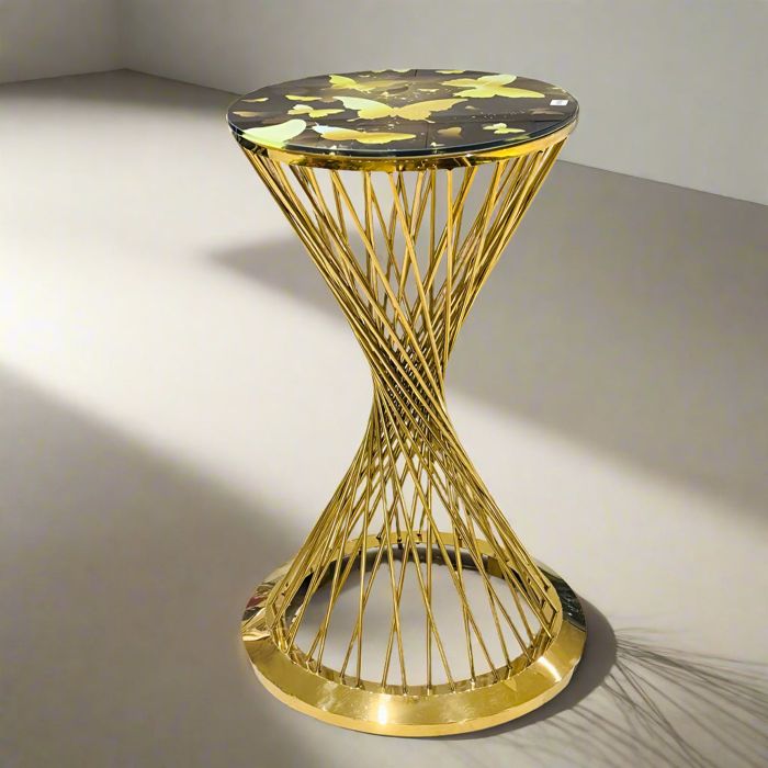Round Spiral Cocktail Table