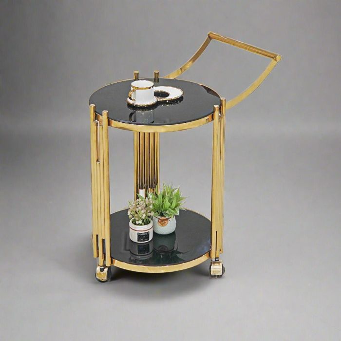 Nordic Round Tea Trolley/ Bar Cart