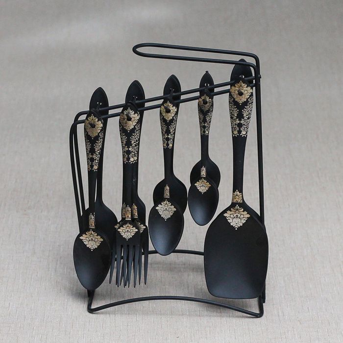 Royal STAINLESS STEEL BLACK COATED 29PCS CUTLERY SET
