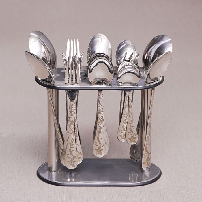 Stainless Steel Floral Printed 29pcs Cutlery Set