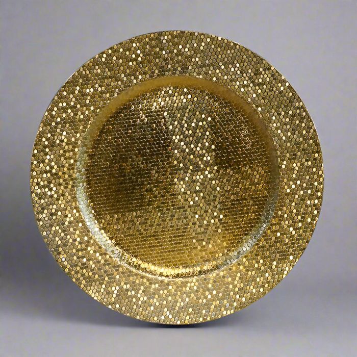 Golden Hexa Patterned Charging Plate