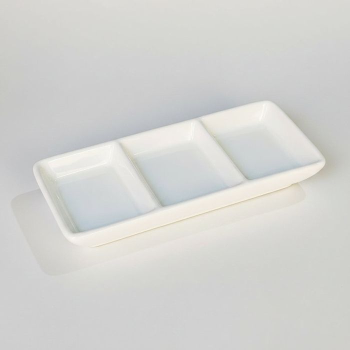 Ceramic 3 portioned Sauce/Dip Tray